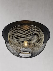 Searchlight Galen Black Mesh Flush Ceiling Light - Image 2 of 2