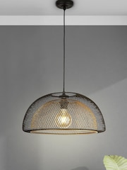 Searchlight Galen Layered Mesh Matt Black Ceiling Pendant - Image 1 of 2