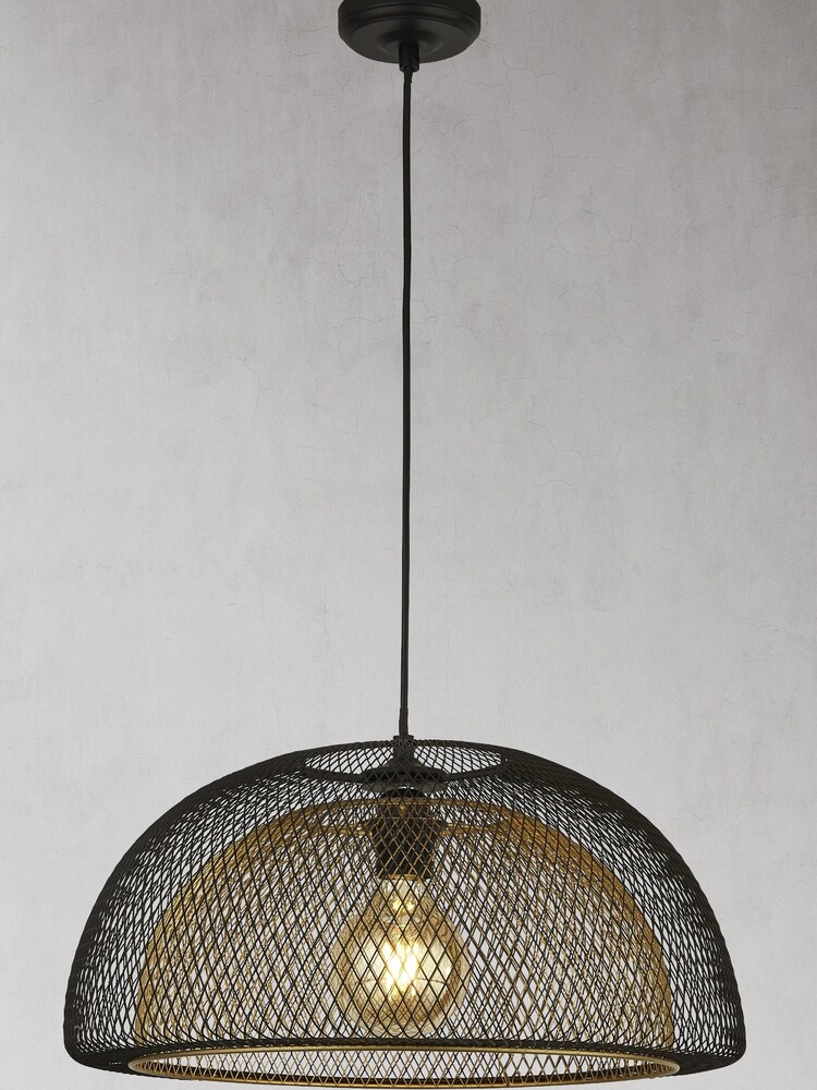 Searchlight Galen Layered Mesh Matt Black Ceiling Pendant - Image 2 of 2
