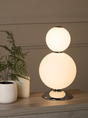 Searchlight Acre 2 Light Chrome Table Lamp - Image 1 of 2