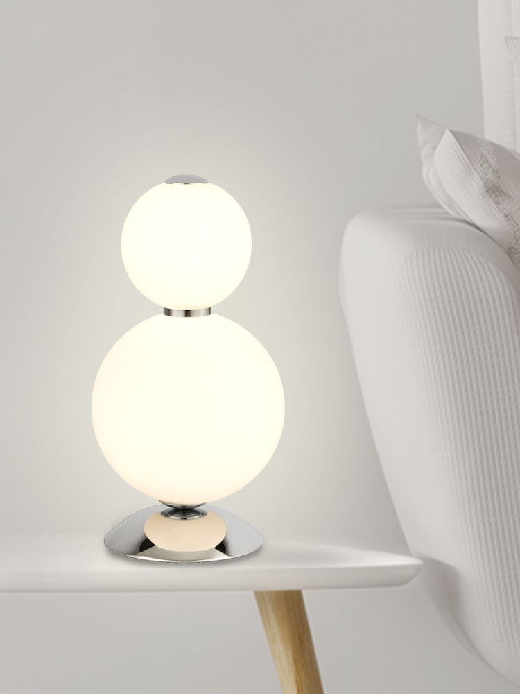 Searchlight Acre 2 Light Chrome Table Lamp - Image 2 of 2