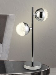 Searchlight Lexi Chrome & Clear Glass Table Lamp - Image 1 of 1