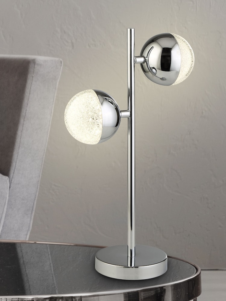 Searchlight Lexi Chrome & Clear Glass Table Lamp - Image 1 of 1