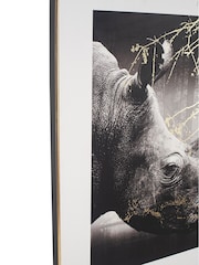 Pacific Black Mono Rhino Print With Black Frame - Image 3 of 5