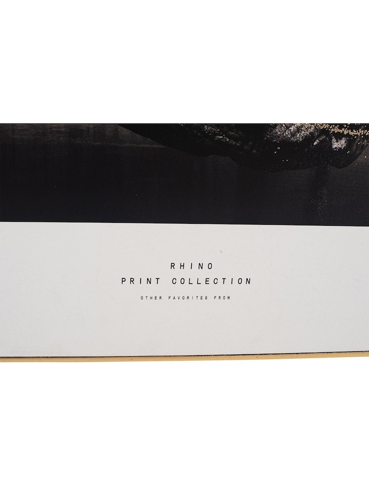 Pacific Black Mono Rhino Print With Black Frame - Image 5 of 5