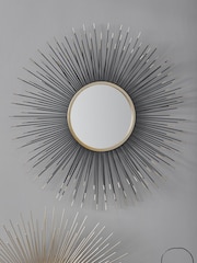 Pacific Black Starburst Round Wall Mirror - Image 1 of 3