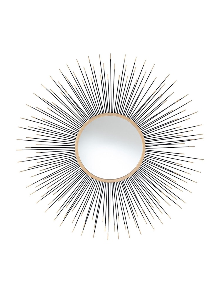 Pacific Black Starburst Round Wall Mirror - Image 2 of 3
