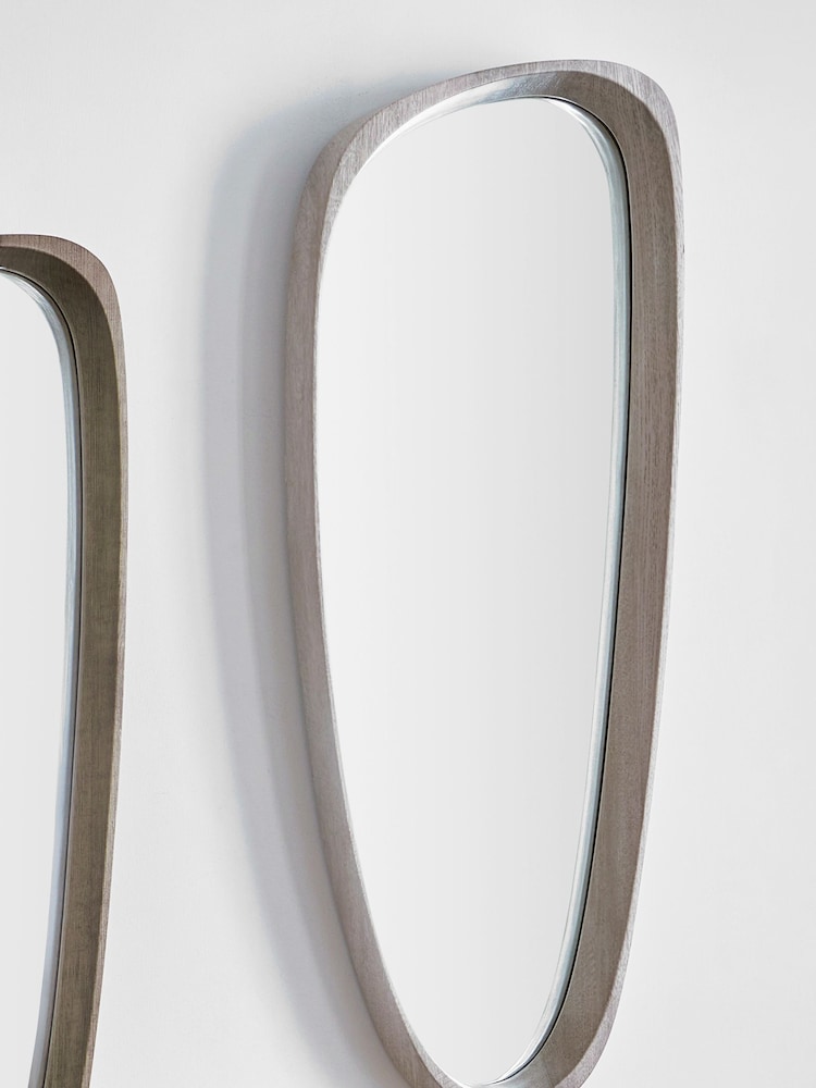 Pacific Grey Teardrop Wall Mirror - Image 1 of 4