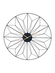 Pacific Black Black & Gold Metal Geo Design Round Wall Clock - Image 2 of 5