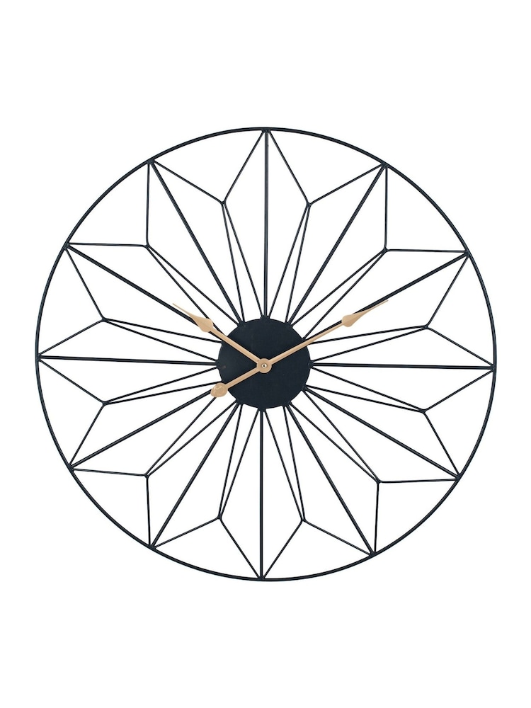 Pacific Black Black & Gold Metal Geo Design Round Wall Clock - Image 2 of 5