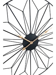 Pacific Black Black & Gold Metal Geo Design Round Wall Clock - Image 5 of 5