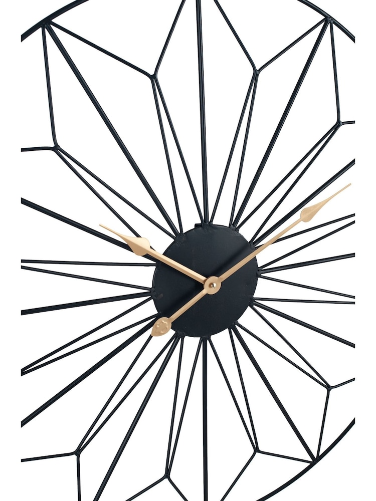 Pacific Black Black & Gold Metal Geo Design Round Wall Clock - Image 5 of 5