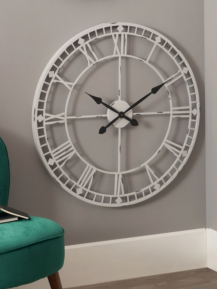 Pacific Grey Soft Grey Metal Round Wall Clock - Image 1 of 6