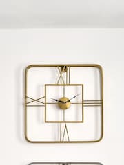 Pacific Gold Gold Metal Square Wall Clock - Image 1 of 5