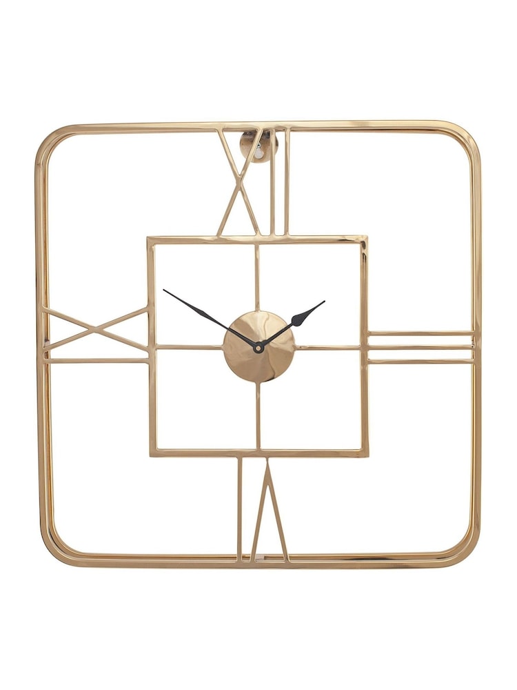 Pacific Gold Gold Metal Square Wall Clock - Image 2 of 5