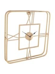 Pacific Gold Gold Metal Square Wall Clock - Image 3 of 5