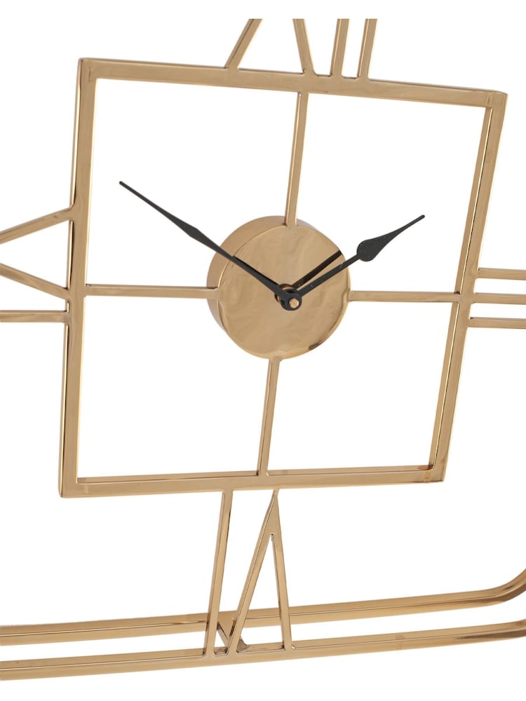 Pacific Gold Gold Metal Square Wall Clock - Image 5 of 5