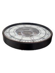 Pacific Gold Antique Gold Metal & Mirror Round Cog Wall Clock - Image 5 of 8