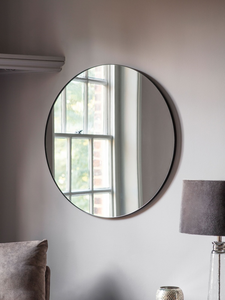 Gallery Home Black Drew Round Mirror - Image 1 of 3