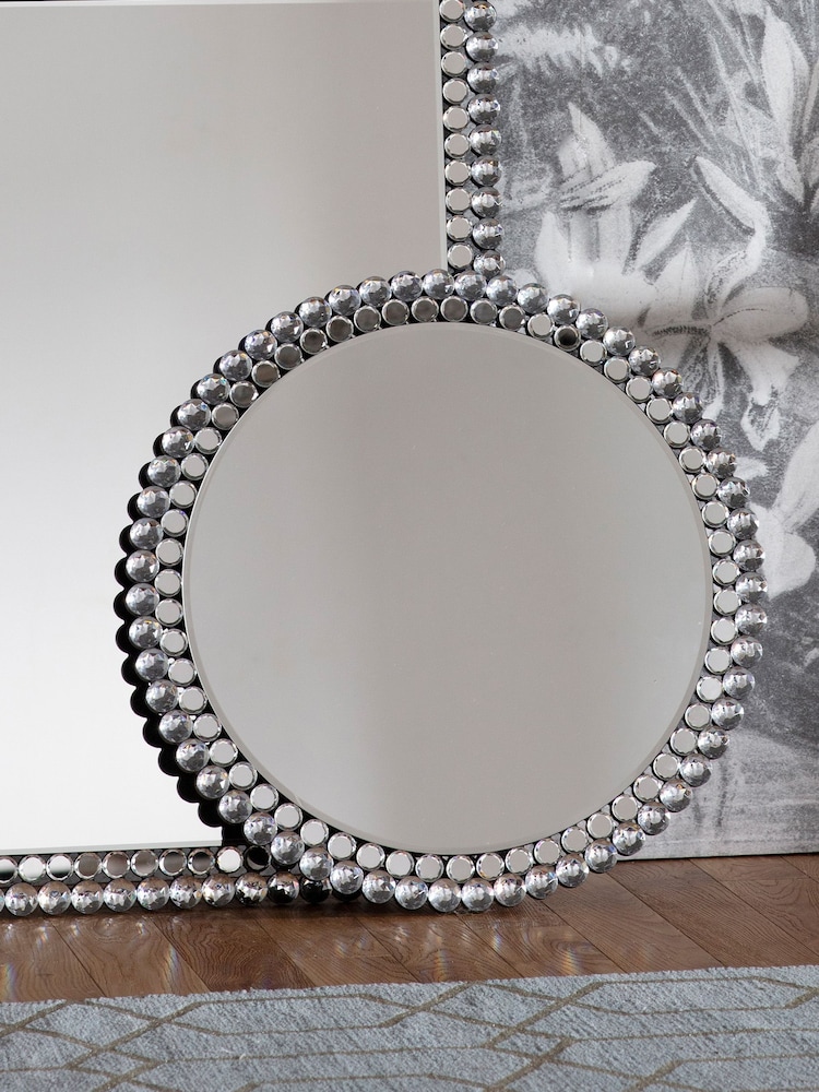 Gallery Home Silver Troy Round Mirror - Image 1 of 3