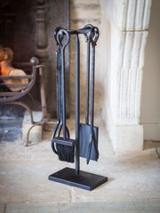 Garden Trading Set of 4 Brown Wrought Iron Fireside Tools - Image 1 of 2
