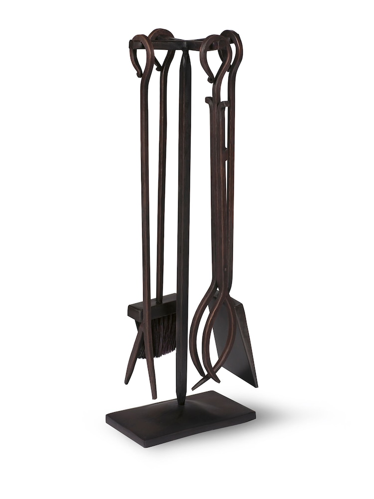 Garden Trading Set of 4 Brown Wrought Iron Fireside Tools - Image 2 of 2