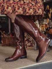Jones Bootmaker Womens Cinzia Brown Leather Riding Boots - Image 1 of 6