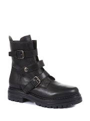 Jones Bootmaker Womens Casimira Buckle Biker Boots - Image 2 of 5