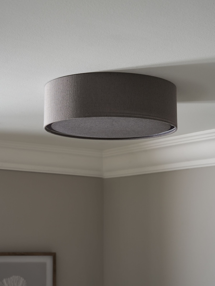 Grey Malvern 2 Light Ceiling Light Flush Fitting - Image 2 of 7