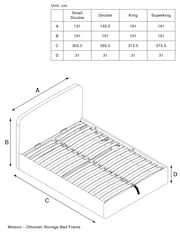 Grey Steel Opulent Velvet Matson Upholstered Ottoman Storage Bed Frame - Image 6 of 6