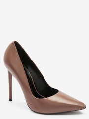 Taupe Signature Leather Court Shoes - Image 2 of 6