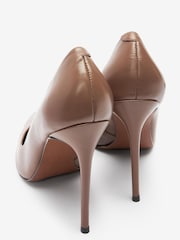 Taupe Signature Leather Court Shoes - Image 4 of 6