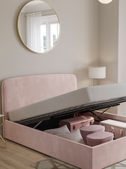 Pink Blush Opulent Velvet Matson Upholstered Ottoman Storage Bed Frame - Image 2 of 6