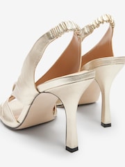 Gold Signature Leather Twist Detail Sandals - Image 3 of 4