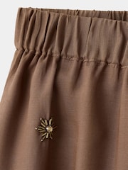 Mango Brown Emebllished Elasticated Waist Balloon Trousers - Image 2 of 3