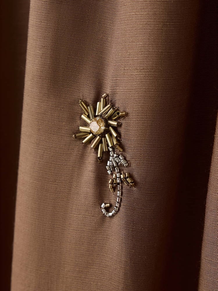 Mango Brown Emebllished Elasticated Waist Balloon Trousers - Image 3 of 3