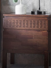 Gallery Home Brown Norfolk 2 Drawer Bedside Table - Image 1 of 1
