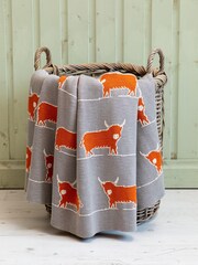 Voyage Orange Dougal 100% Cotton Throw - Image 2 of 3