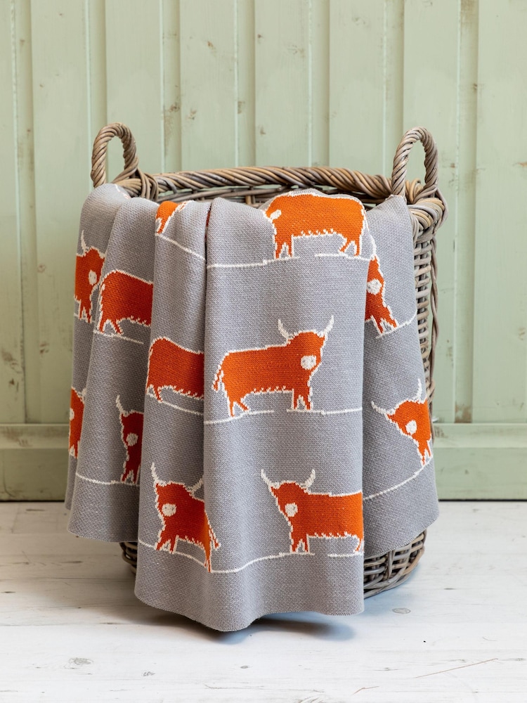 Voyage Orange Dougal 100% Cotton Throw - Image 2 of 3
