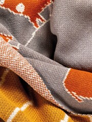 Voyage Orange Dougal 100% Cotton Throw - Image 3 of 3
