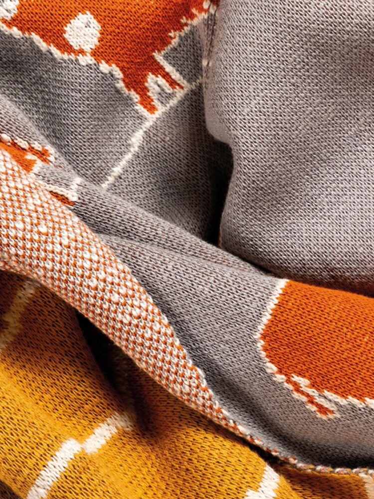 Voyage Orange Dougal 100% Cotton Throw - Image 3 of 3