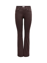 ONLY Black Mid Waist Flared Leg Jeans In Super Stretch - Image 1 of 3
