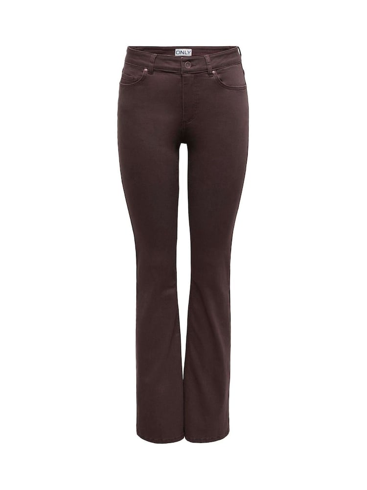 ONLY Black Mid Waist Flared Leg Jeans In Super Stretch - Image 1 of 3 ONLY Black Mid Waist Flared Leg Jeans In Super Stretch - Image 1 of 3