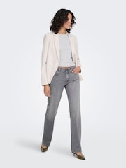 ONLY Grey Mid Waist Straight Leg Jeans In Super Stretch - Image 1 of 5