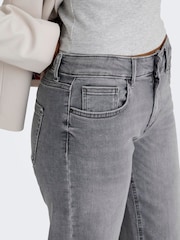 ONLY Grey Mid Waist Straight Leg Jeans In Super Stretch - Image 3 of 5