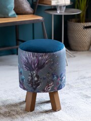 Voyage Blue Monty Elysium Sapphire Footstool - Image 1 of 3