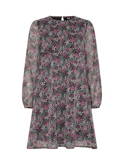 M&Co Petite Ditsy Long Sleeve Chiffon Dress - 6的图像5｝