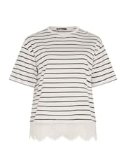 Yours Curve Cream Lace T-Shirt - Image 5 of 6
