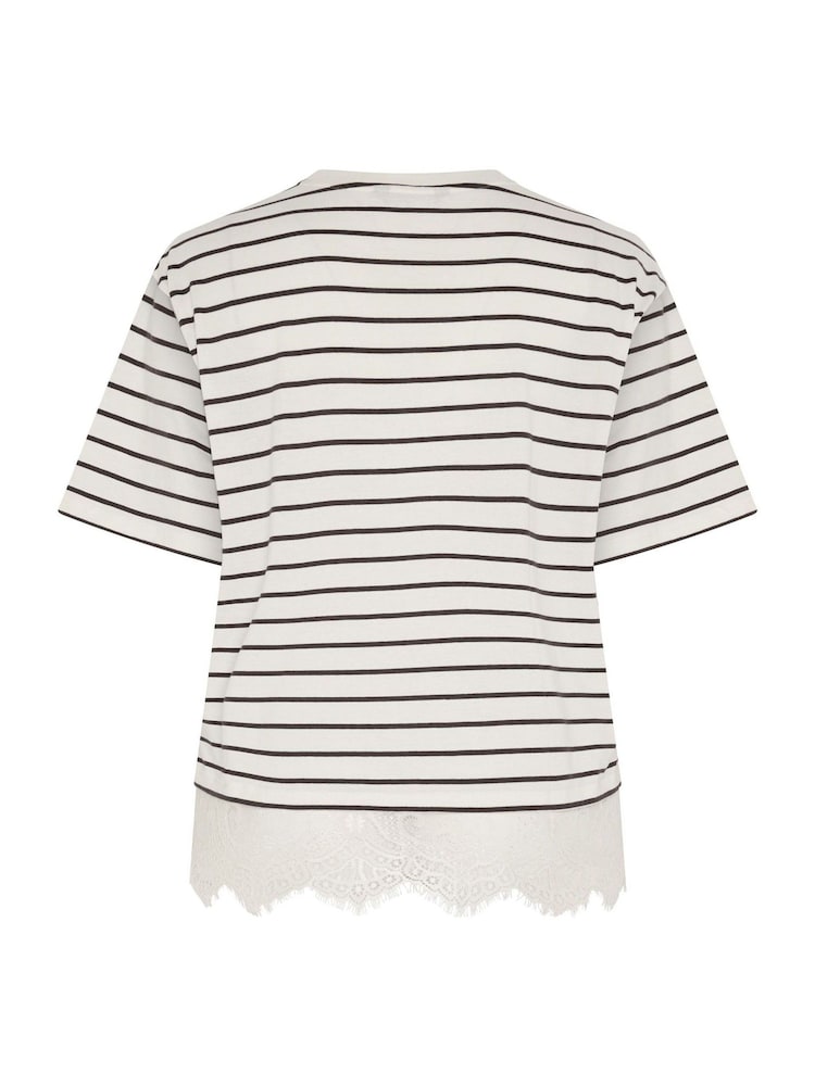 Yours Curve Cream Lace T-Shirt - Image 6 of 6