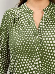 Yours Curve Green Half Placket Jersey Shirt - Image 4 of 5